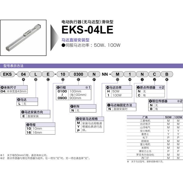 CKD喜開理電動執(zhí)行器（無馬達(dá)型）滑塊型EKS-04LE-160500NNN-MHNNN
