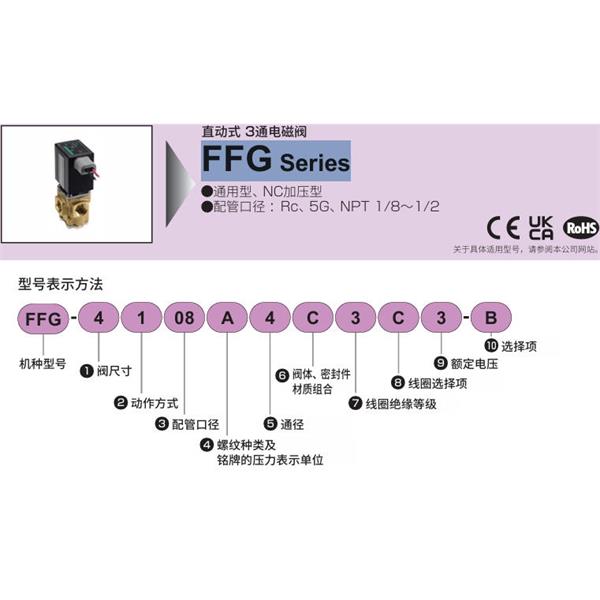 CKD喜開理多種流體直動(dòng)式3通電磁閥集成閥FFG-512C4U3SK-B